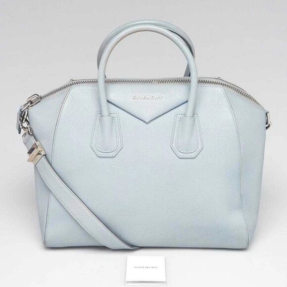 Givenchy Light Blue Sugar Goatskin Leather Medium Antigona Bag - Picture 2 of 12